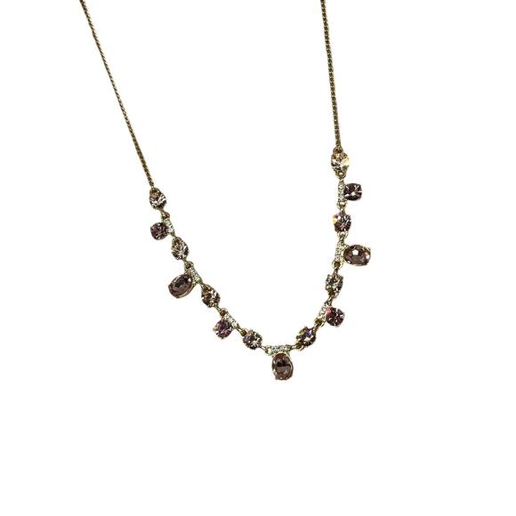 Givenchy Gold Tone Necklace Luxury Crystal Frontal Style Trendy Designer Chic - Picture 14 of 15